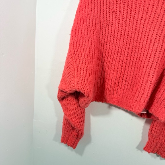 Anthropologie Pilcro Zamora Coral Wool Alpaca Cowl Neck Oversized Sweater Medium - Picture 4 of 13